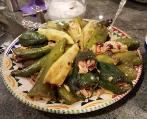 Stuffed Poblano Chillies wih mogata sauce